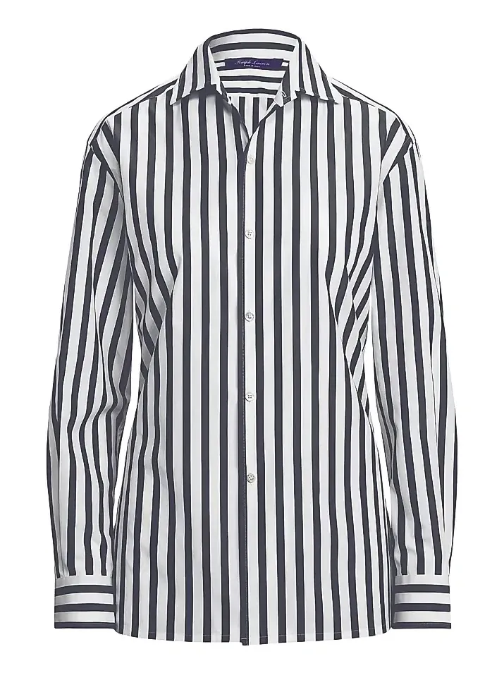 Women's Capri Striped Button-Up Shirt Women's Capri Striped Button-Up Shirt