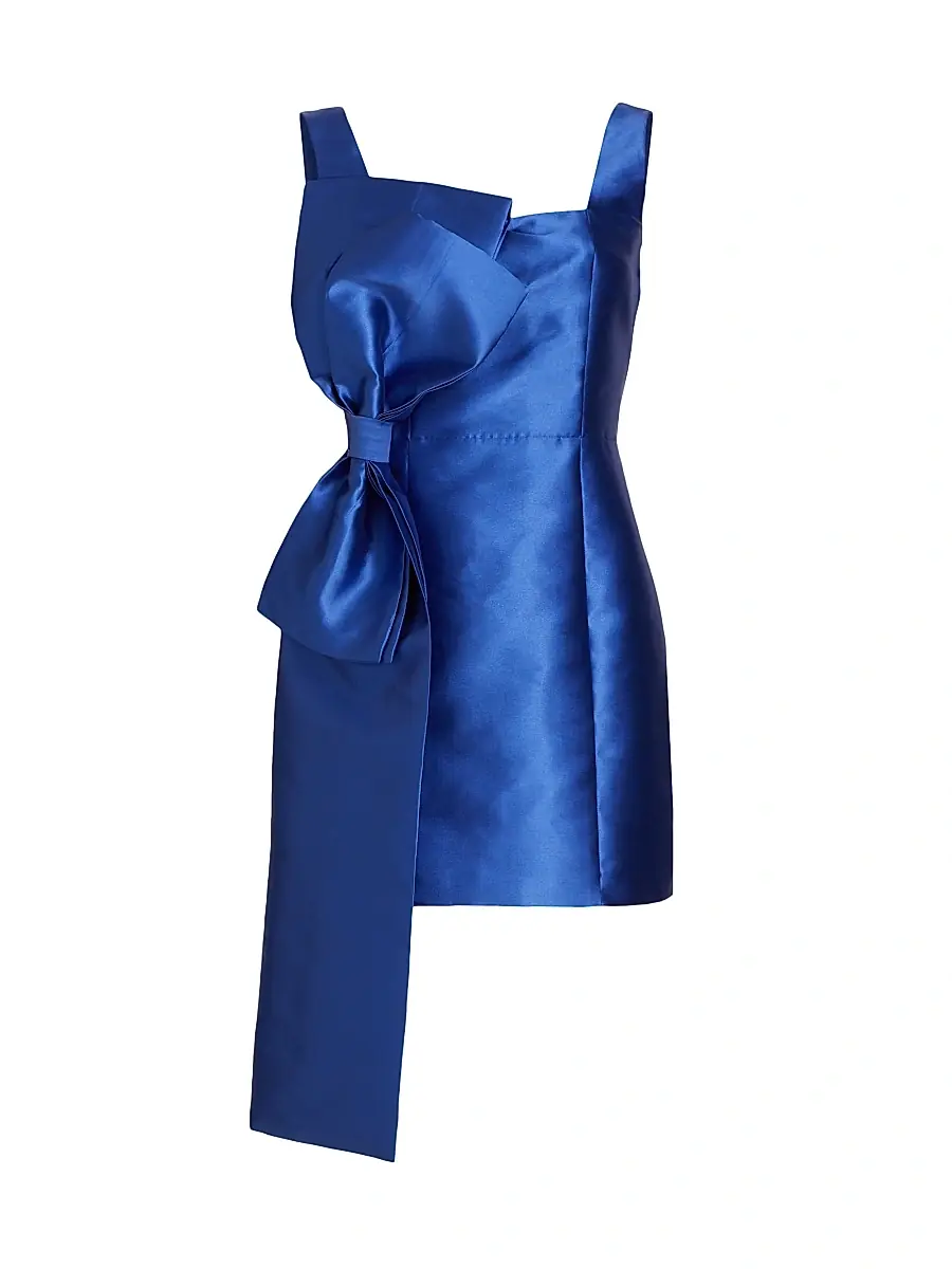 Elliatt Women's Corsage Satin Bow Minidress - Navy | Image 1 Elliatt Women's Corsage Satin Bow Minidress - Navy | Image 1
