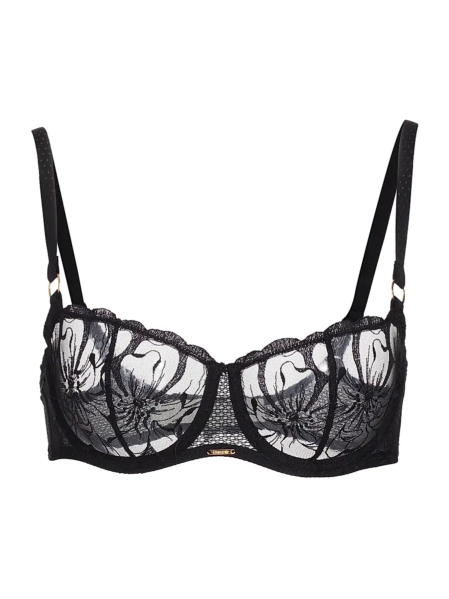 Chantelle Women's Fleur Demi Underwire Bra - Black - Size 34F | Image 1 Chantelle Women's Fleur Demi Underwire Bra - Black - Size 34F | Image 1