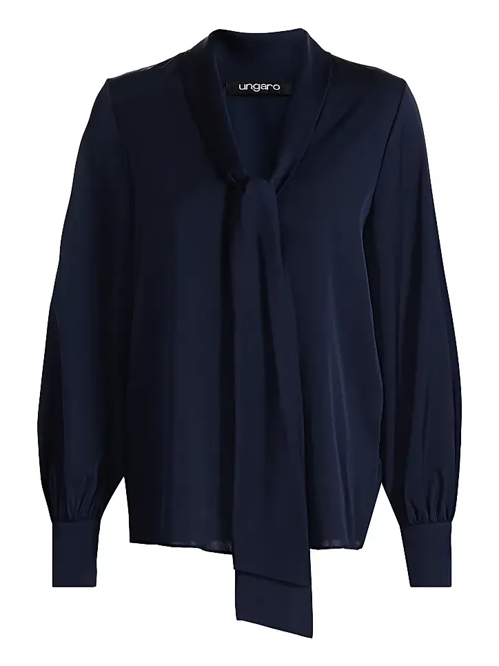 Women's Ella Silk-Blend Tie-Neck Blouse Women's Ella Silk-Blend Tie-Neck Blouse
