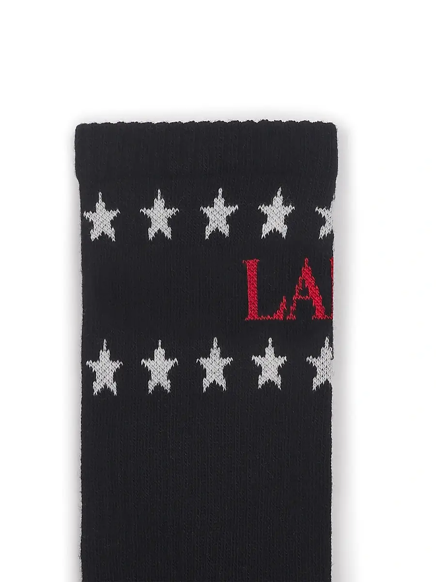 Lanvin Men's x Future Stars Cotton Socks - Black Red | Thumbnail 2 Lanvin Men's x Future Stars Cotton Socks - Black Red | Thumbnail 2