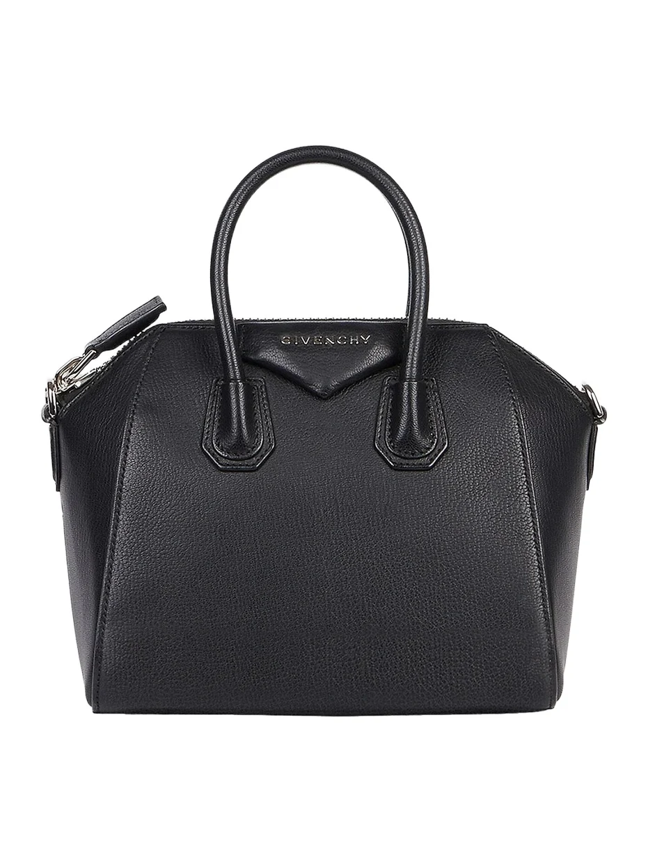 Women's Mini Antigona Bag in Grained Leather - Black