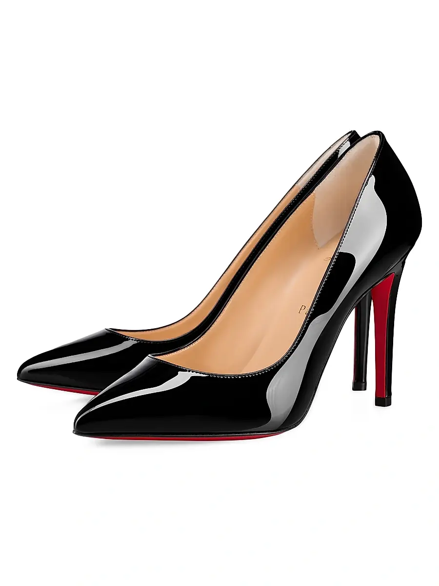 Christian Louboutin Women's Pigalle 100MM Patent Leather Pumps - Black | Thumbnail 2