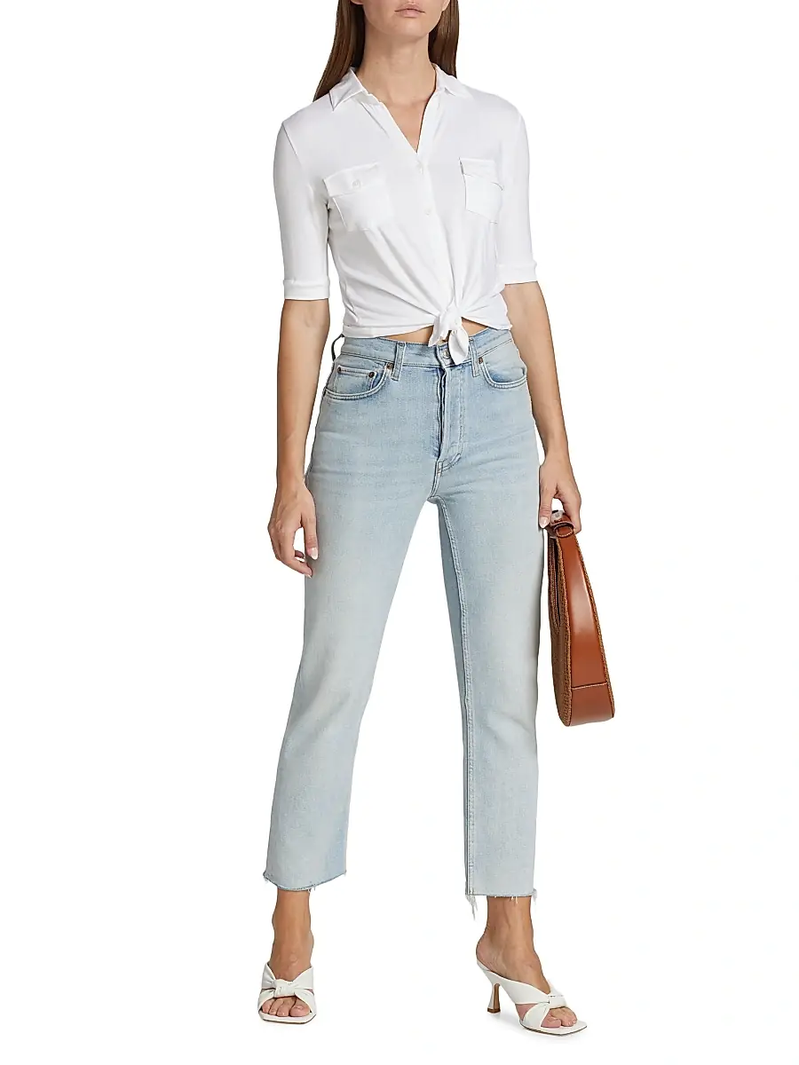 MAJESTIC FILATURES Women's Soft Touch Elbow-Sleeve Pocket Shirt | Thumbnail 2 MAJESTIC FILATURES Women's Soft Touch Elbow-Sleeve Pocket Shirt | Thumbnail 2