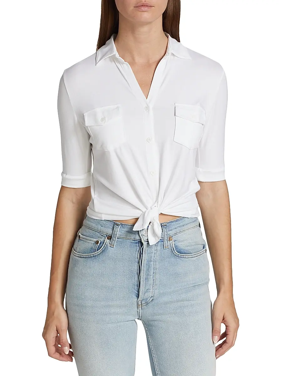 MAJESTIC FILATURES Women's Soft Touch Elbow-Sleeve Pocket Shirt | Thumbnail 3 MAJESTIC FILATURES Women's Soft Touch Elbow-Sleeve Pocket Shirt | Thumbnail 3
