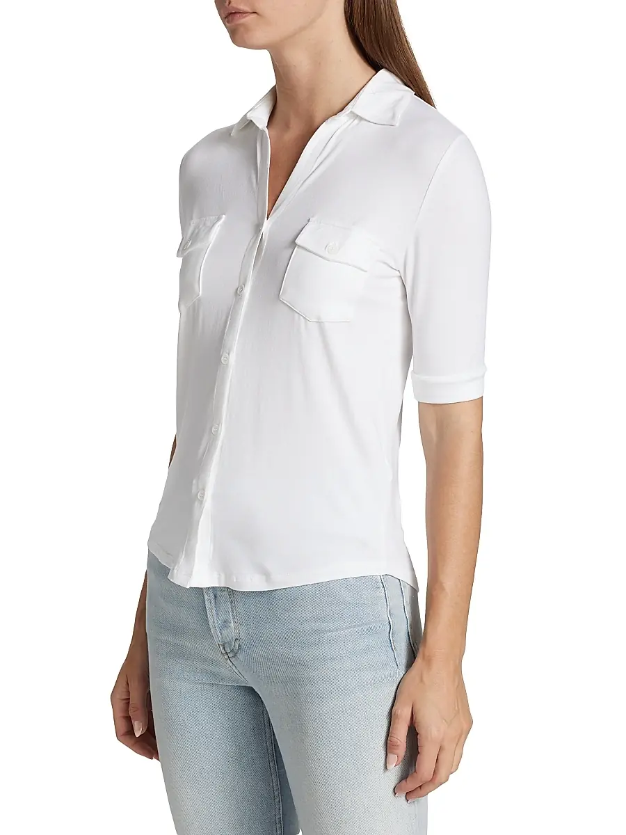 MAJESTIC FILATURES Women's Soft Touch Elbow-Sleeve Pocket Shirt | Thumbnail 4 MAJESTIC FILATURES Women's Soft Touch Elbow-Sleeve Pocket Shirt | Thumbnail 4