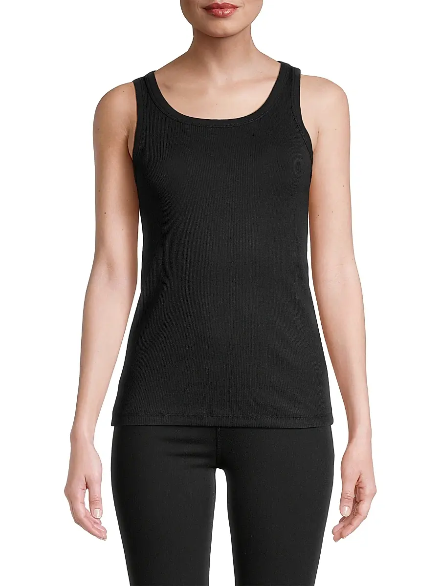 MAJESTIC FILATURES Women's Rib-Knit Cotton-Blend Scoopneck Tank Top | Thumbnail 3 MAJESTIC FILATURES Women's Rib-Knit Cotton-Blend Scoopneck Tank Top | Thumbnail 3