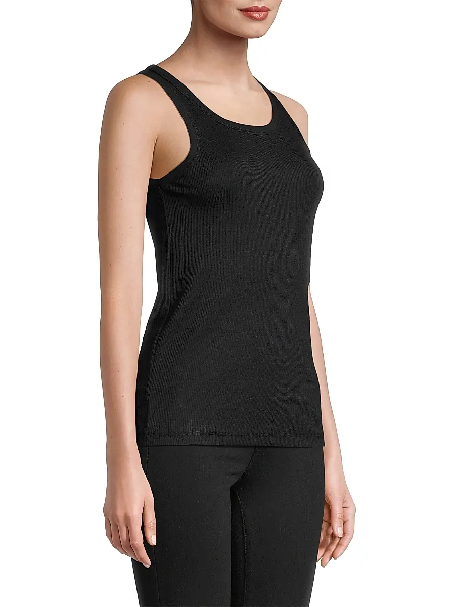 MAJESTIC FILATURES Women's Rib-Knit Cotton-Blend Scoopneck Tank Top | Thumbnail 4 MAJESTIC FILATURES Women's Rib-Knit Cotton-Blend Scoopneck Tank Top | Thumbnail 4