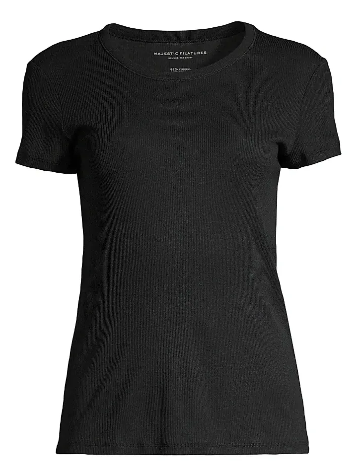 Women's Cotton-Blend Crewneck Short-Sleeve T-Shirt