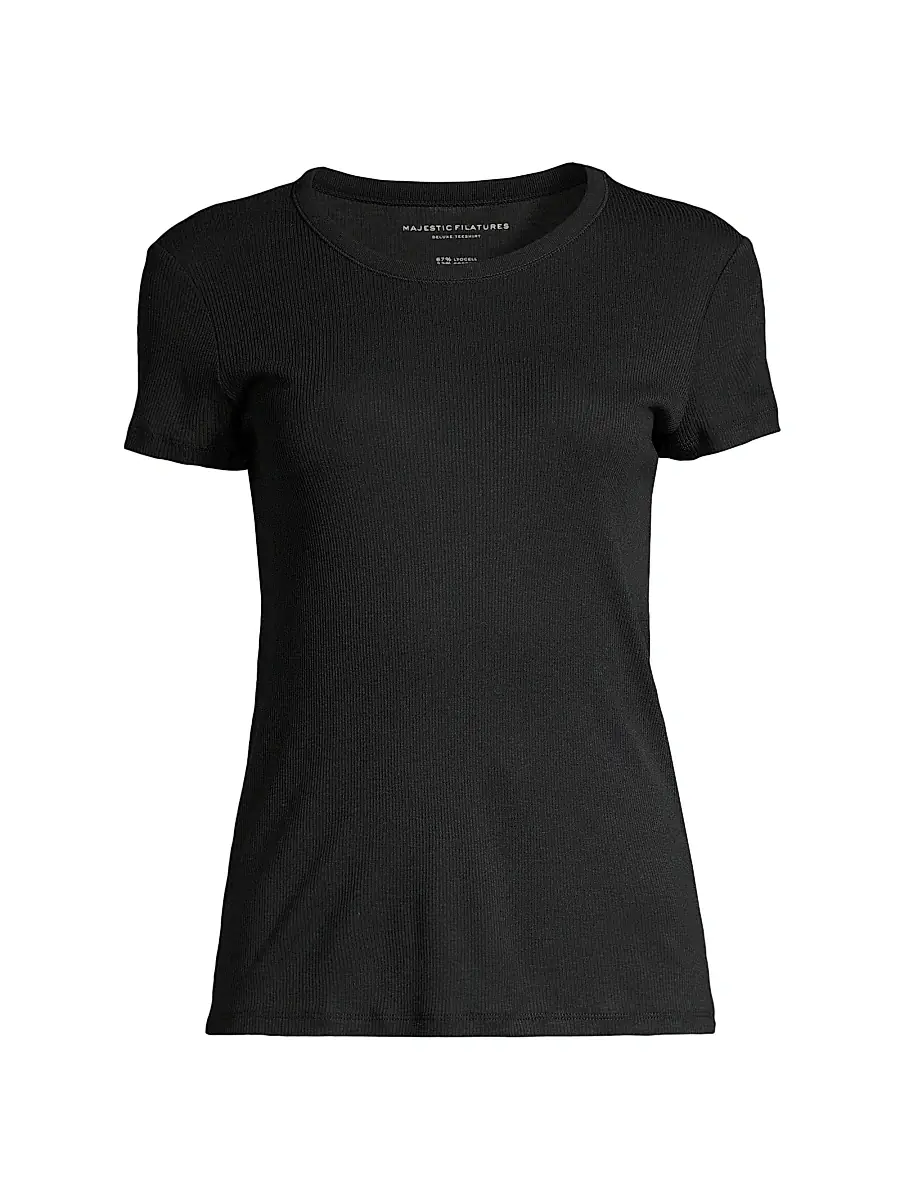 MAJESTIC FILATURES Women's Cotton-Blend Crewneck Short-Sleeve T-Shirt | Image 1 MAJESTIC FILATURES Women's Cotton-Blend Crewneck Short-Sleeve T-Shirt | Image 1