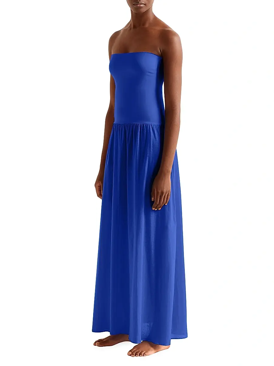 Eres Women's Ankara Cotton Strapless Maxi Dress | Thumbnail 2