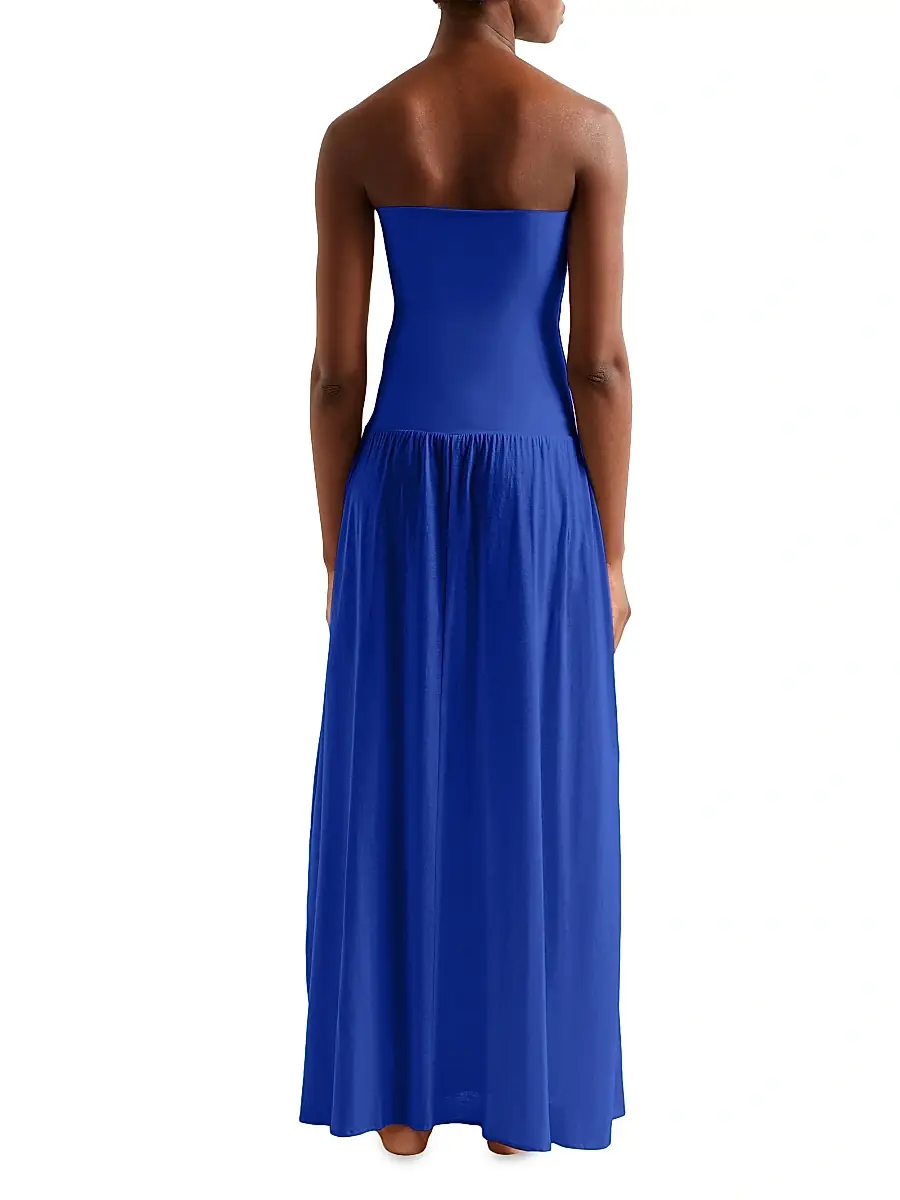 Eres Women's Ankara Cotton Strapless Maxi Dress | Thumbnail 4