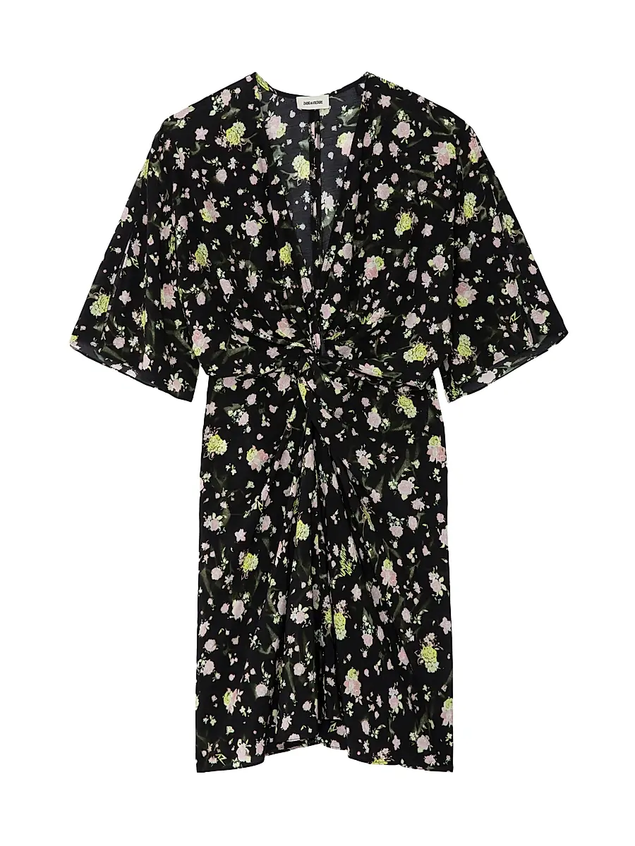 Zadig & Voltaire Women's Rozom Soft Crinkle Roses Minidress | Image 1 Zadig & Voltaire Women's Rozom Soft Crinkle Roses Minidress | Image 1