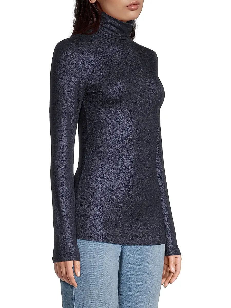 MAJESTIC FILATURES Women's Soft Touch Metallic Turtleneck | Thumbnail 4 MAJESTIC FILATURES Women's Soft Touch Metallic Turtleneck | Thumbnail 4