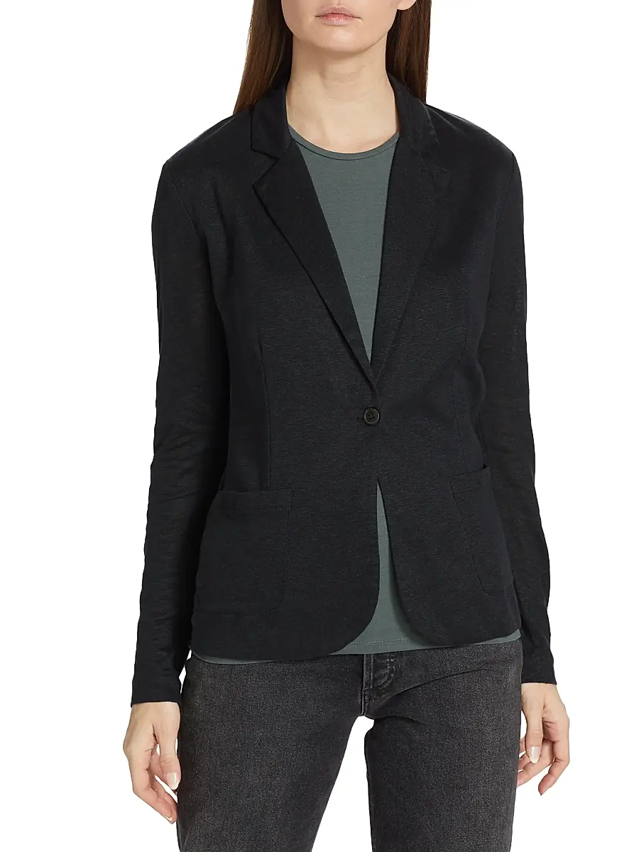 MAJESTIC FILATURES Women's Stretch Linen Blazer | Thumbnail 3 MAJESTIC FILATURES Women's Stretch Linen Blazer | Thumbnail 3