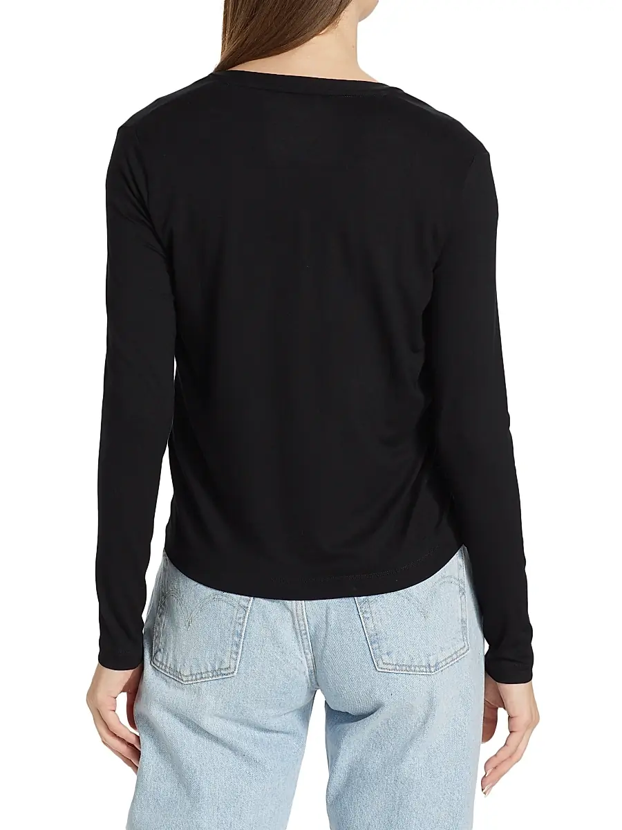 Majestic Filatures Women's Soft Touch V-Neck Cardigan - Noir | Thumbnail 5 Majestic Filatures Women's Soft Touch V-Neck Cardigan - Noir | Thumbnail 5