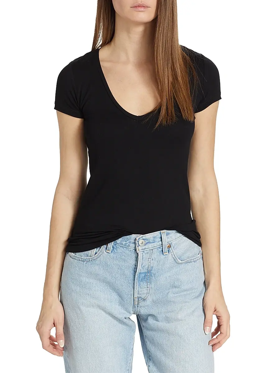 MAJESTIC FILATURES Women's Soft Touch V-Neck T-Shirt | Thumbnail 3