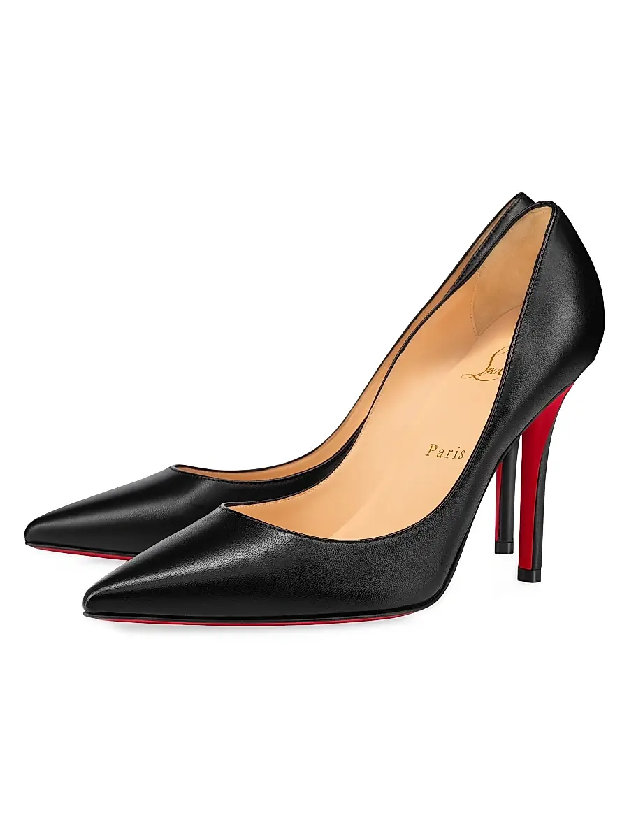 Christian Louboutin Women's Apostrophy 100MM Leather Pumps - Beige | Thumbnail 2 Christian Louboutin Women's Apostrophy 100MM Leather Pumps - Beige | Thumbnail 2