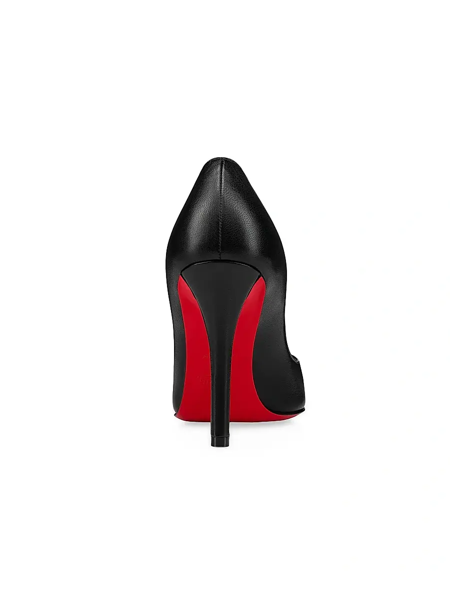 Christian Louboutin Women's Apostrophy 100MM Leather Pumps - Beige | Thumbnail 3 Christian Louboutin Women's Apostrophy 100MM Leather Pumps - Beige | Thumbnail 3