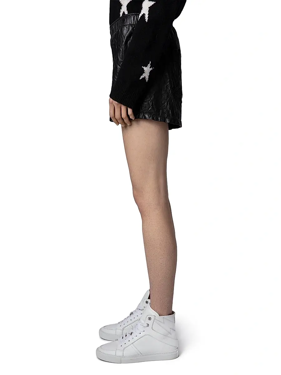 Zadig & Voltaire Women's Crinkled Leather Pax Shorts | Thumbnail 3 Zadig & Voltaire Women's Crinkled Leather Pax Shorts | Thumbnail 3