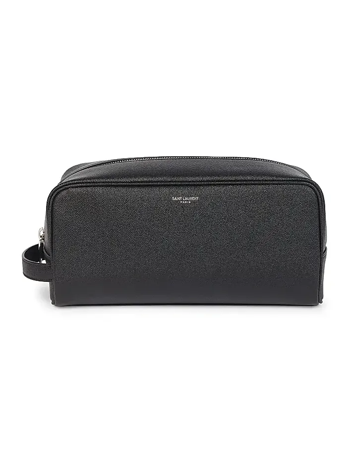Saint Laurent Unisex Leather Toiletry Case