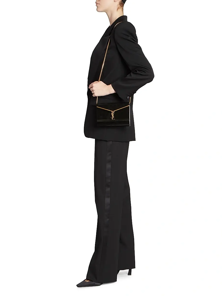 Saint Laurent Women's Vicky Miniaudiere In Plexiglass - Nero | Thumbnail 2
