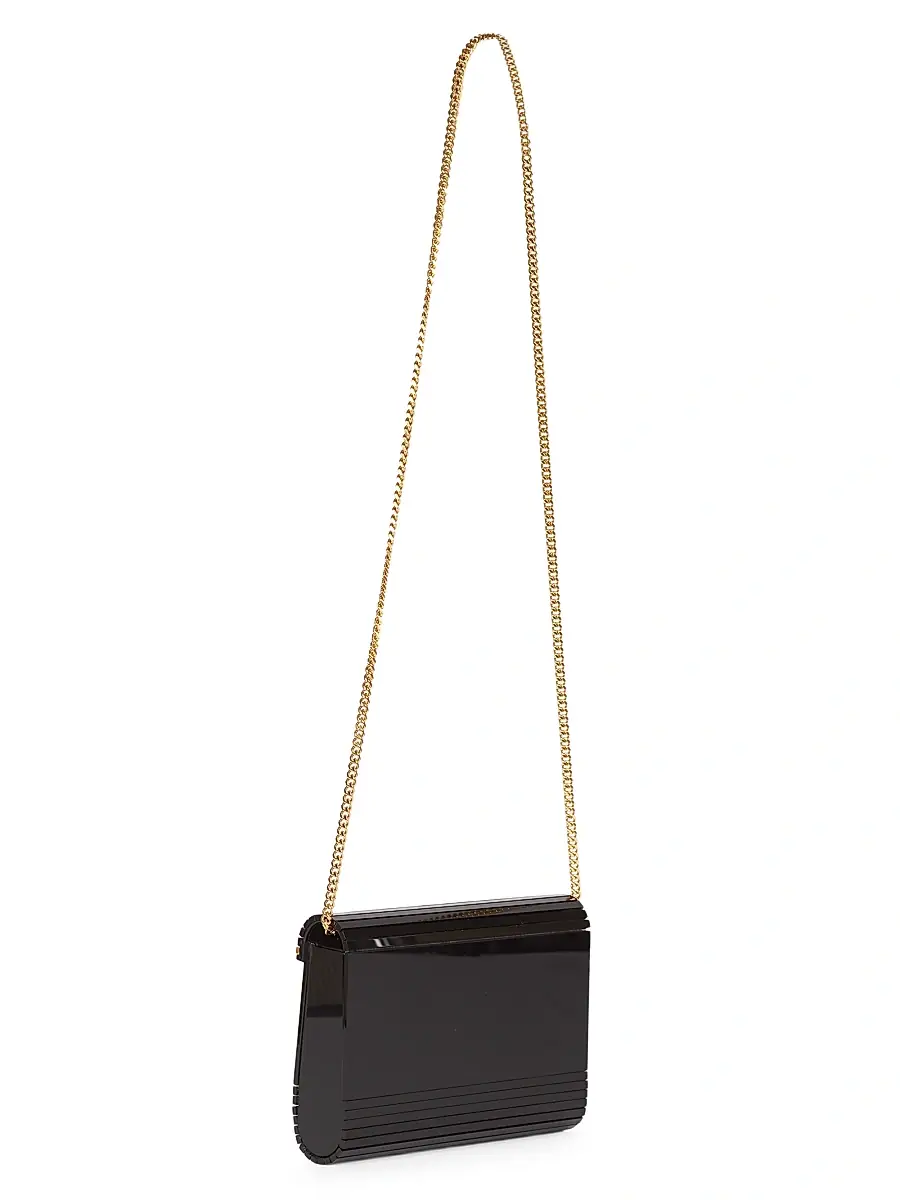Saint Laurent Women's Vicky Miniaudiere In Plexiglass - Nero | Thumbnail 4