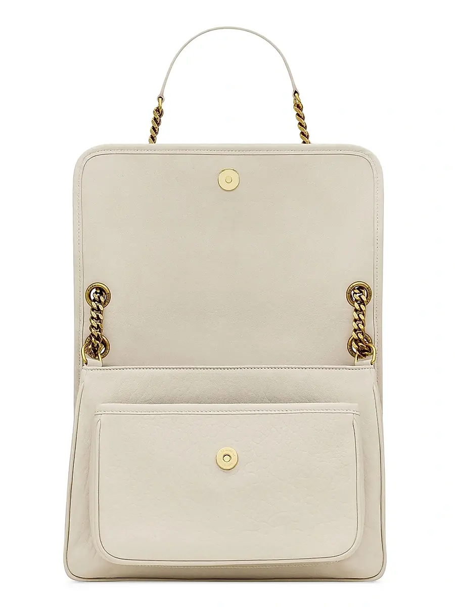 Saint Laurent Women's Niki Shoulder Bag in Grained Lambskin - Blanc Vintage | Thumbnail 2 Saint Laurent Women's Niki Shoulder Bag in Grained Lambskin - Blanc Vintage | Thumbnail 2