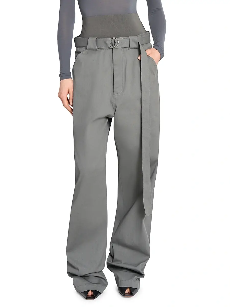 Alaïa Women's Belted Wide-Leg Cargo Pants - Acier | Thumbnail 3 Alaïa Women's Belted Wide-Leg Cargo Pants - Acier | Thumbnail 3