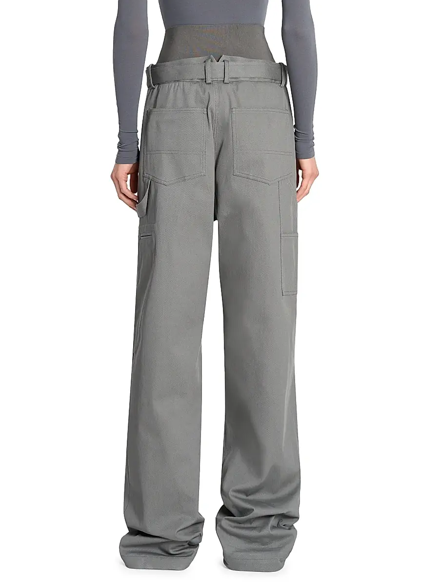 Alaïa Women's Belted Wide-Leg Cargo Pants - Acier | Thumbnail 5 Alaïa Women's Belted Wide-Leg Cargo Pants - Acier | Thumbnail 5