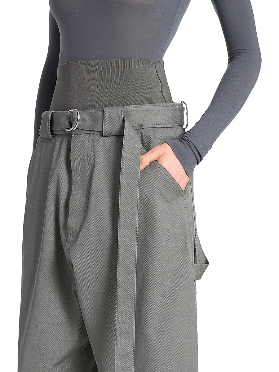 Alaïa Women's Belted Wide-Leg Cargo Pants - Acier | Thumbnail 6 Alaïa Women's Belted Wide-Leg Cargo Pants - Acier | Thumbnail 6