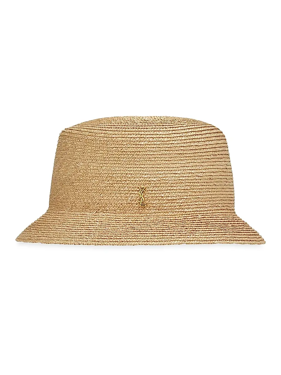 Saint Laurent Women's Maglina Straw Bucket Hat | Thumbnail 2