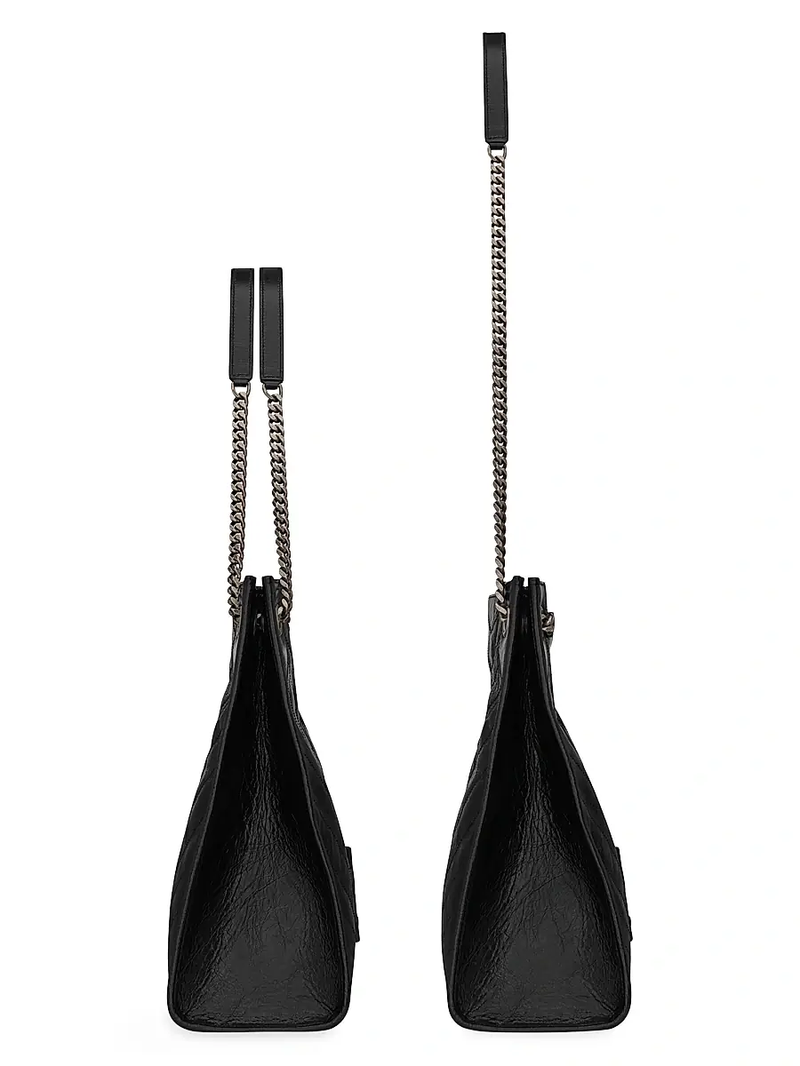 Saint Laurent Women's Niki Shopping in Crinkled Vintage Leather Bag - Black | Thumbnail 3 Saint Laurent Women's Niki Shopping in Crinkled Vintage Leather Bag - Black | Thumbnail 3