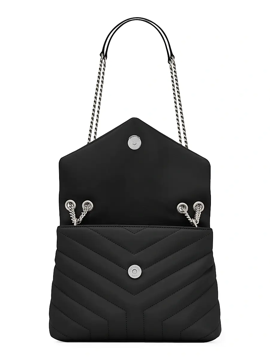Saint Laurent Women's Loulou Shoulder Bag in Quilted Leather - Black | Thumbnail 4 Saint Laurent Women's Loulou Shoulder Bag in Quilted Leather - Black | Thumbnail 4
