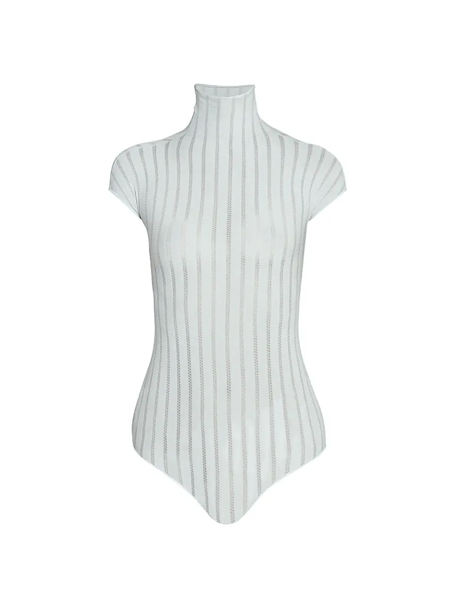Women's Stripe T-Shirt Bodysuit - Menthe