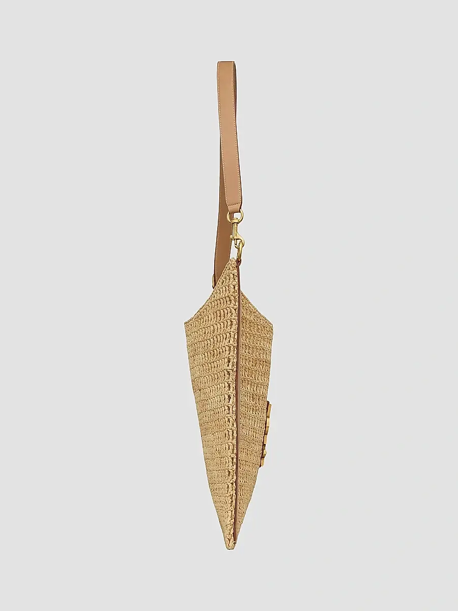 Saint Laurent Women's Oxalis in Raffia Crochet and Vegetable-Tanned Leather - Natural | Thumbnail 3