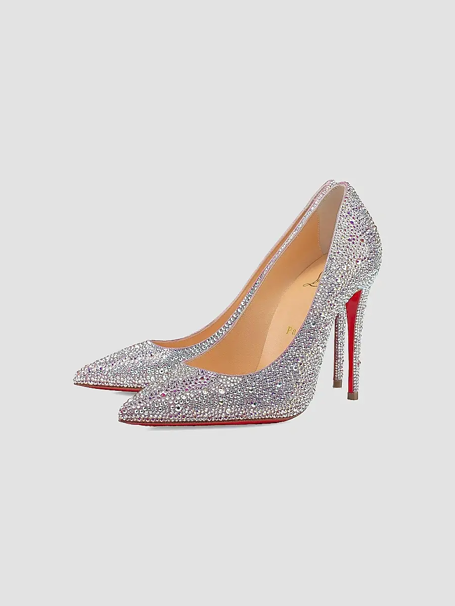Christian Louboutin Women's Kate Strass Metallic Suede 100MM Pumps | Thumbnail 2 Christian Louboutin Women's Kate Strass Metallic Suede 100MM Pumps | Thumbnail 2