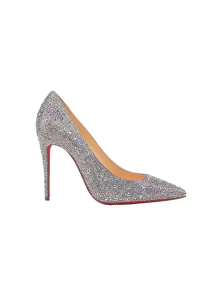 Christian Louboutin Women's Kate Strass Metallic Suede 100MM Pumps
