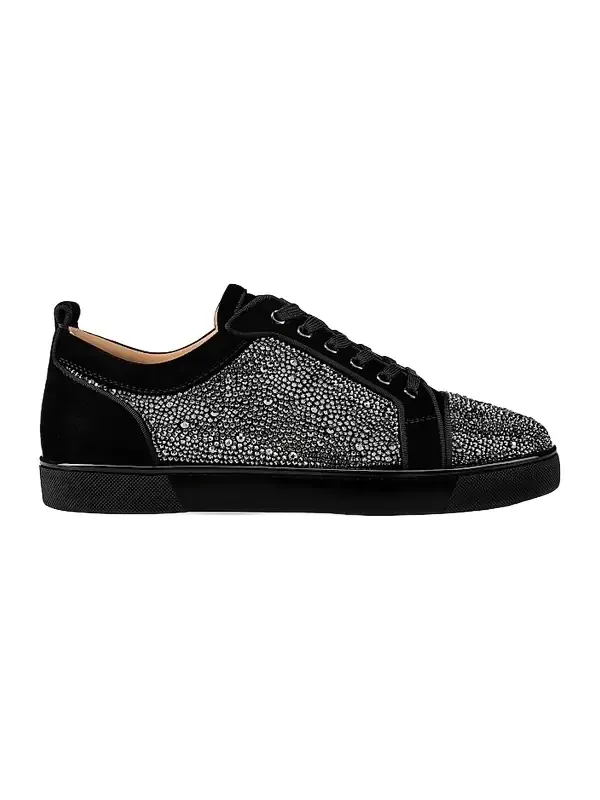 Christian Louboutin Men's Louis Junior Strass Low-Top Sneakers
