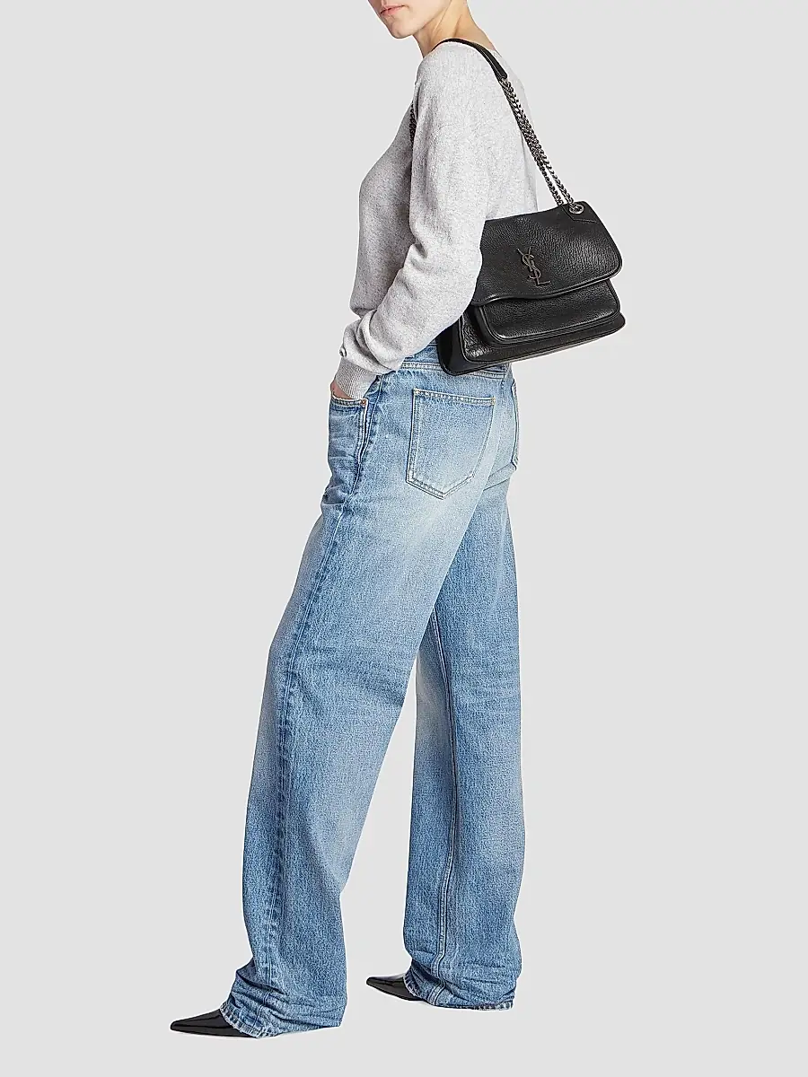 Saint Laurent Women's Niki in Grained Lambskin - Black | Thumbnail 2
