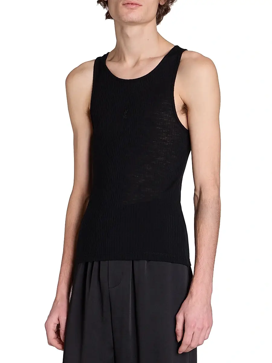 Saint Laurent Men's Cassandre Tank Top | Thumbnail 4