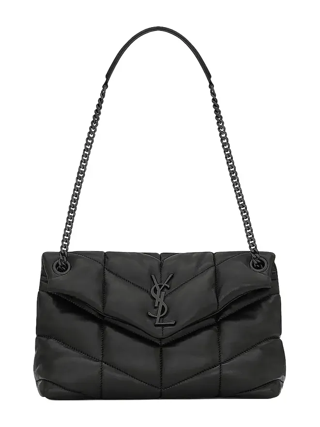 Women's Puffer Small Shoulder Bag in Nappa Leather - Noir