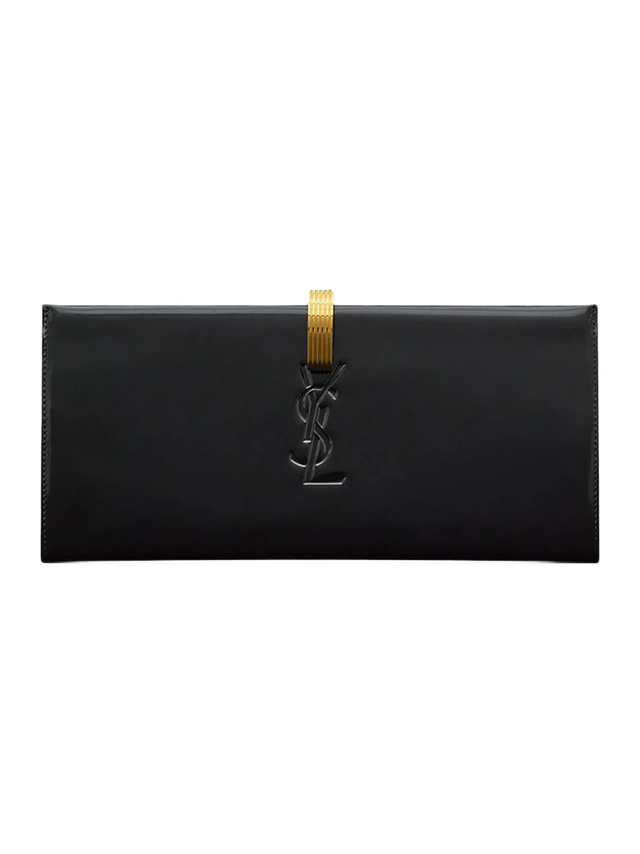 Saint Laurent Women's Daria Minaudière Clutche In Shiny Leather - Black