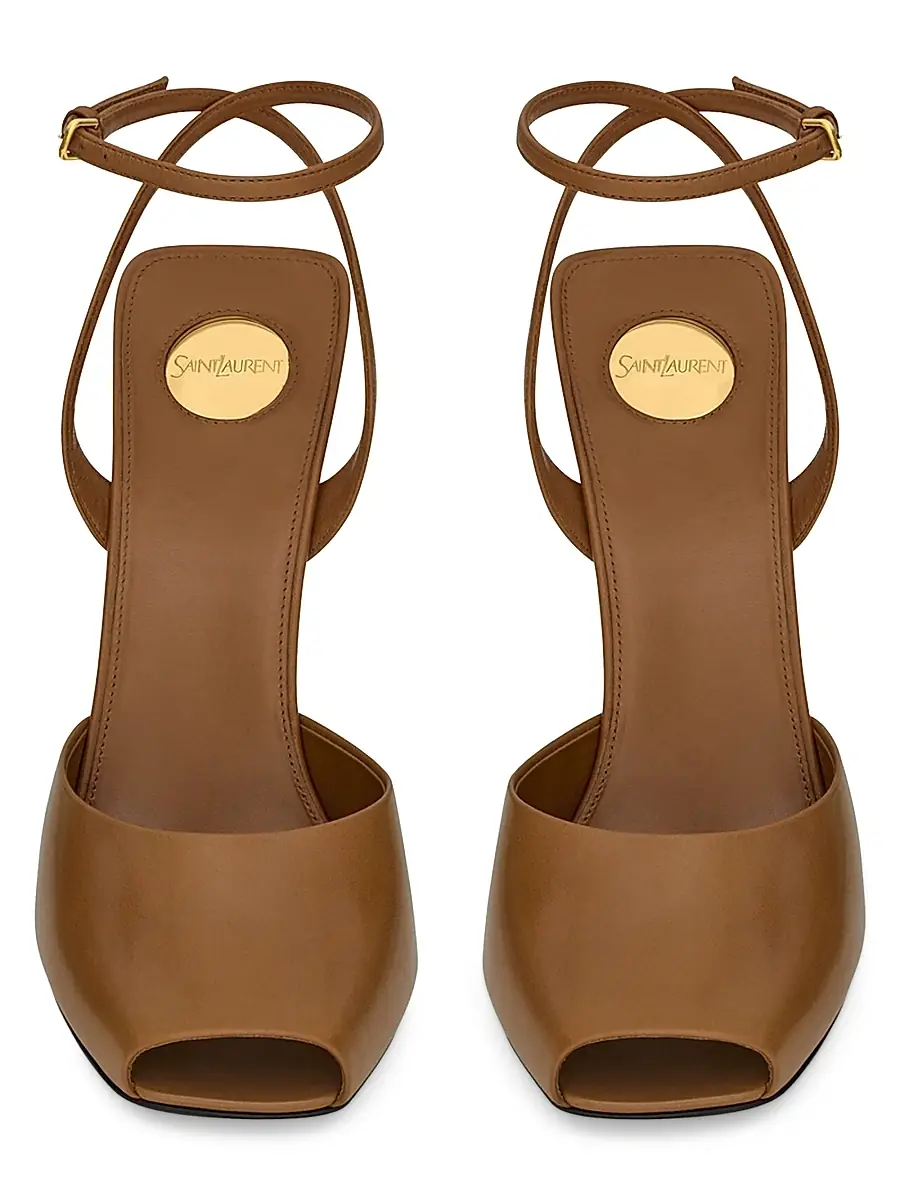 Saint Laurent Women's La Scandale Sandals in Smooth Leather - Macadamia | Thumbnail 3 Saint Laurent Women's La Scandale Sandals in Smooth Leather - Macadamia | Thumbnail 3
