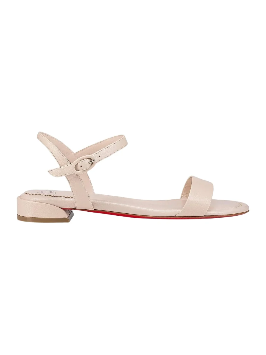 Christian Louboutin Women's Sweet Jane Nappa Leather Flat Sandals