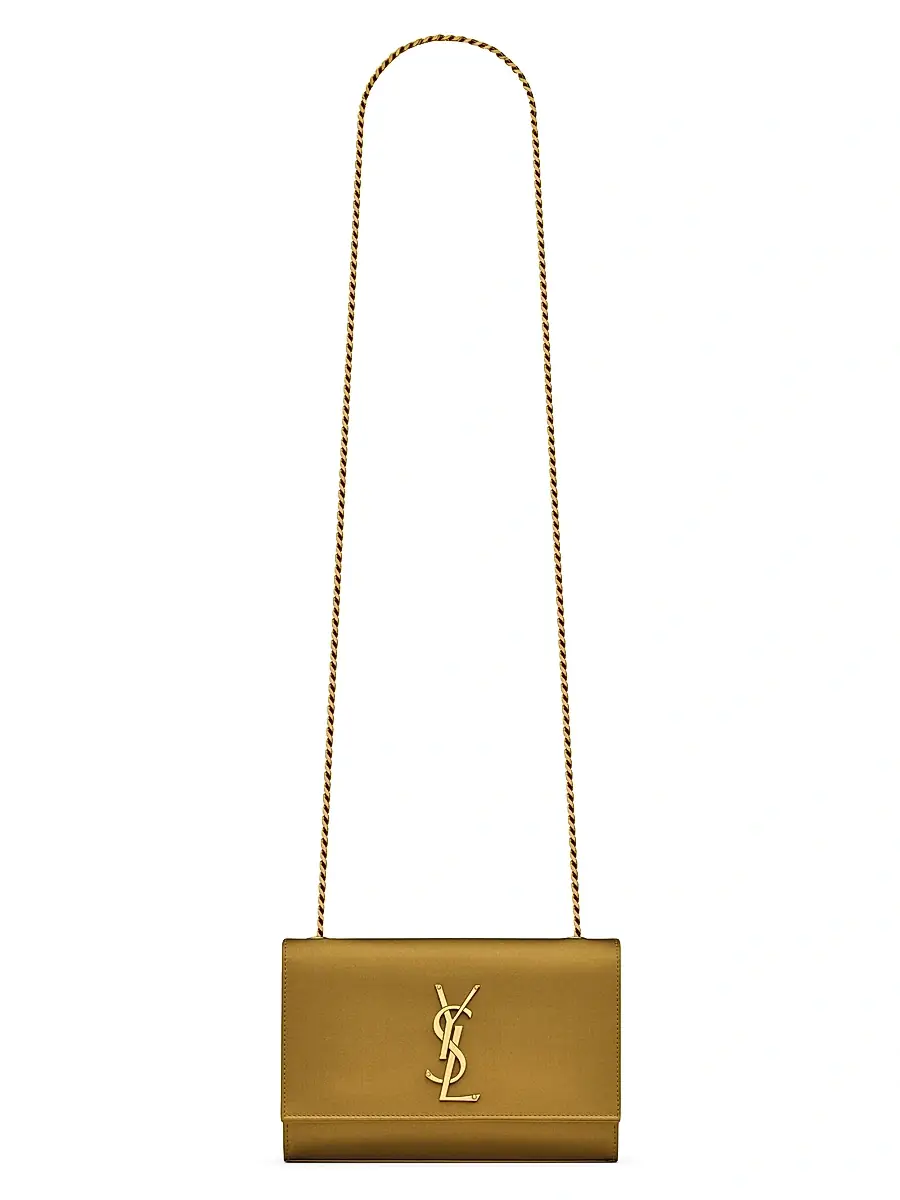 Saint Laurent Women's Kate Crossbody Bag in Satin - Jungle | Image 1 Saint Laurent Women's Kate Crossbody Bag in Satin - Jungle | Image 1