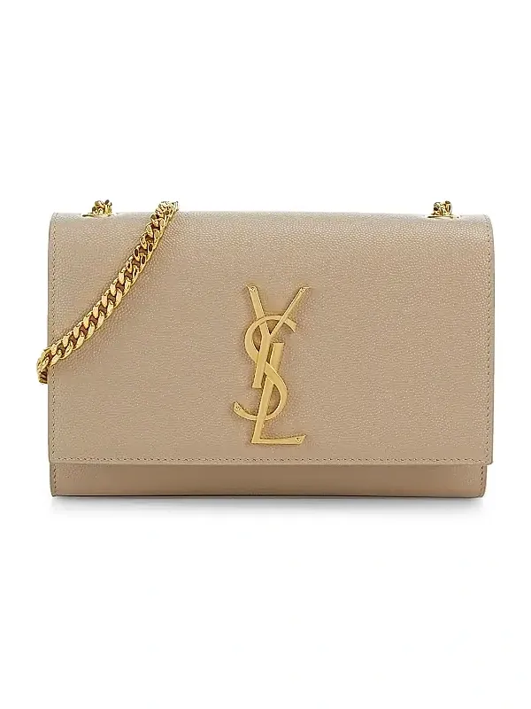 Saint Laurent Women's Kate Small Chain Crossbody Bag in Grain De Poudre Embossed Leather