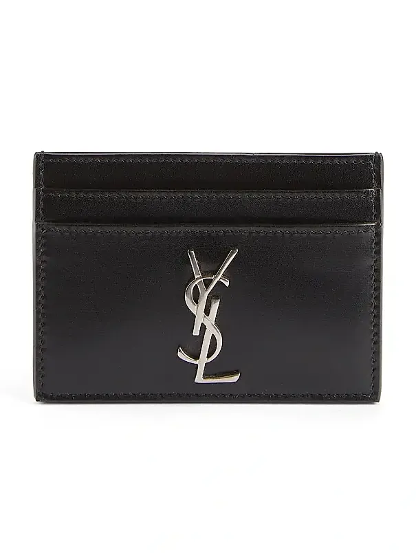 Women's Cassandre Matelassé Card Case in Smooth Leather - Nero
