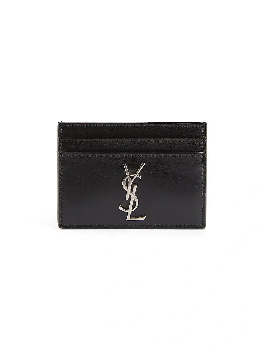 Saint Laurent Women's Cassandre Matelassé Card Case in Smooth Leather | Image 1 Saint Laurent Women's Cassandre Matelassé Card Case in Smooth Leather | Image 1