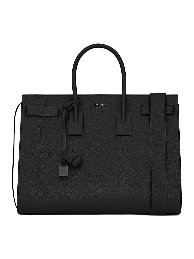 Saint Laurent Men's Sac De Jour Large In Grained Leather - Black